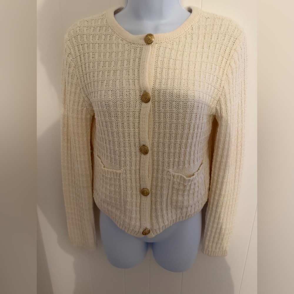 Mango Cream Knit Cardigan